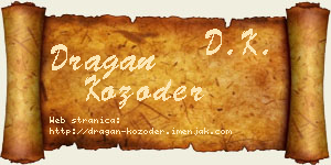 Dragan Kozoder vizit kartica